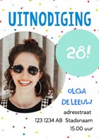 een leuke foto uitnodiging met confetti
